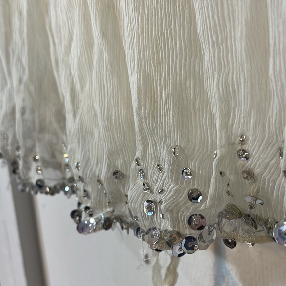 F21 100% Silk Sheer Top Bohemian 3/4 Bell Sleeves - Picture 8 of 10